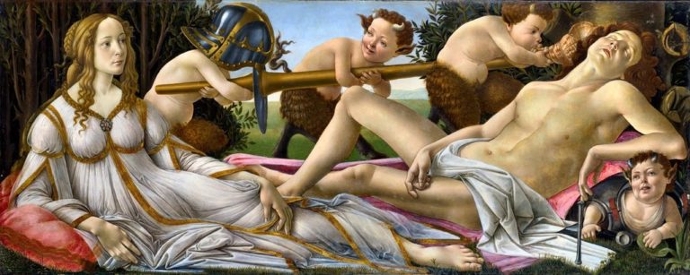 Venus and Mars (or Mars and Venus) is a panel painting of about 1485 by the Italian Renaissance painter Sandro Botticelli